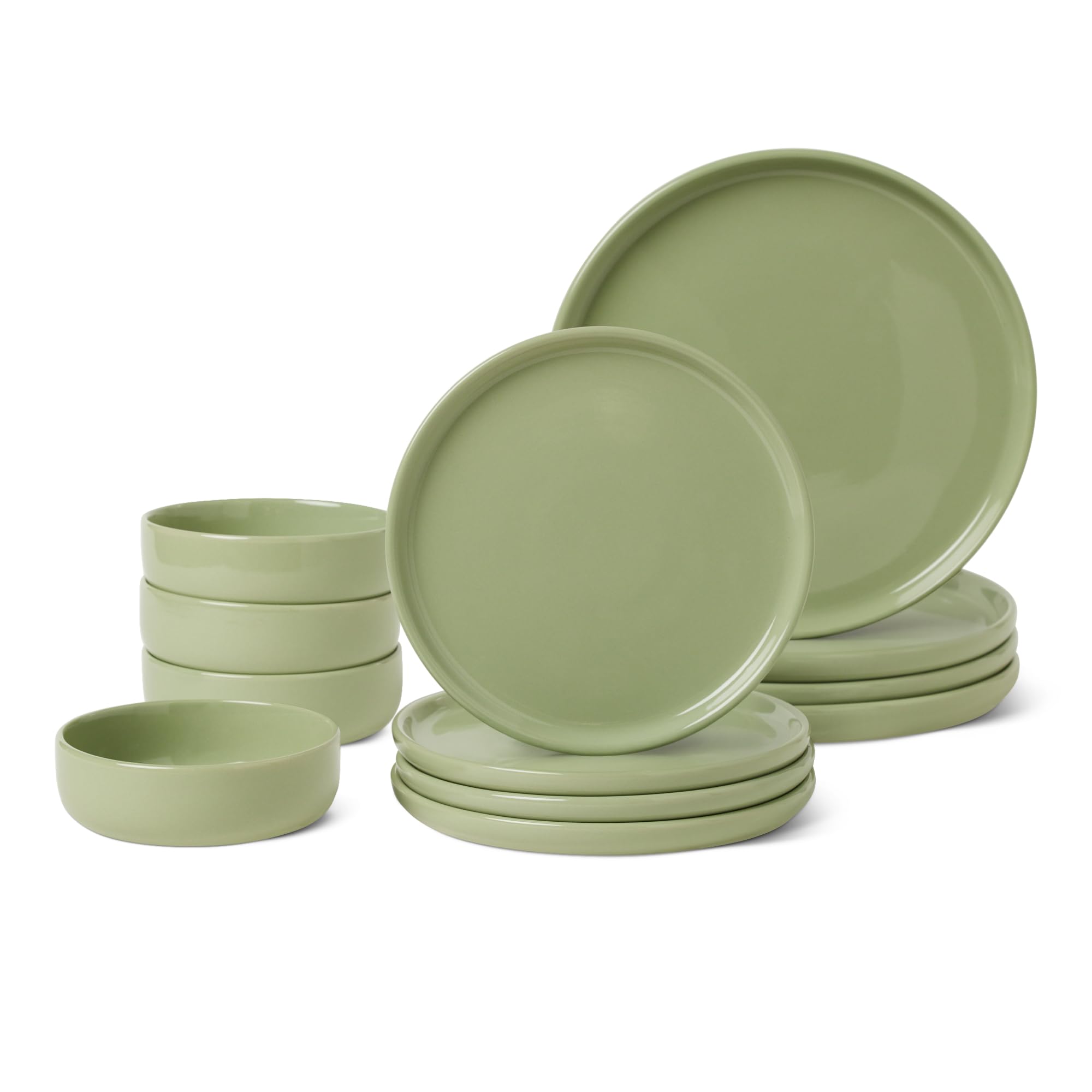 Amazon.co.jp: Amazonベーシック セラミック食器セット プレートと